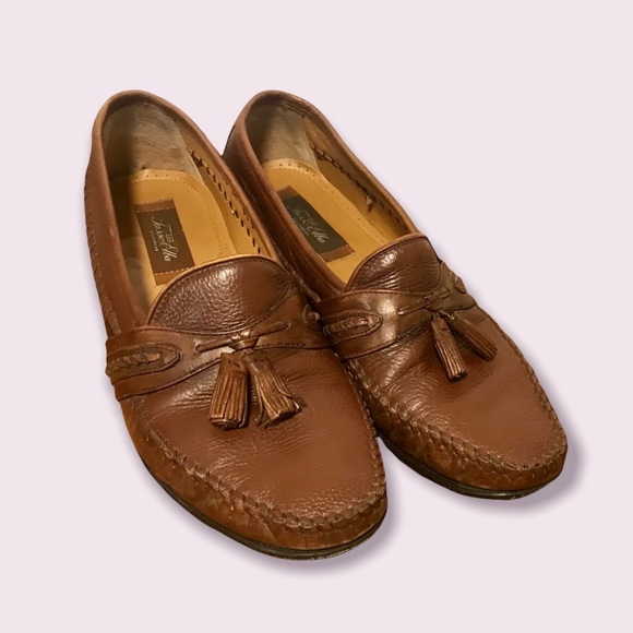 Tasso Elba Men’s shoes Brown Leather Tassel slip on Loafers size 8.5 - Picture 8 of 9